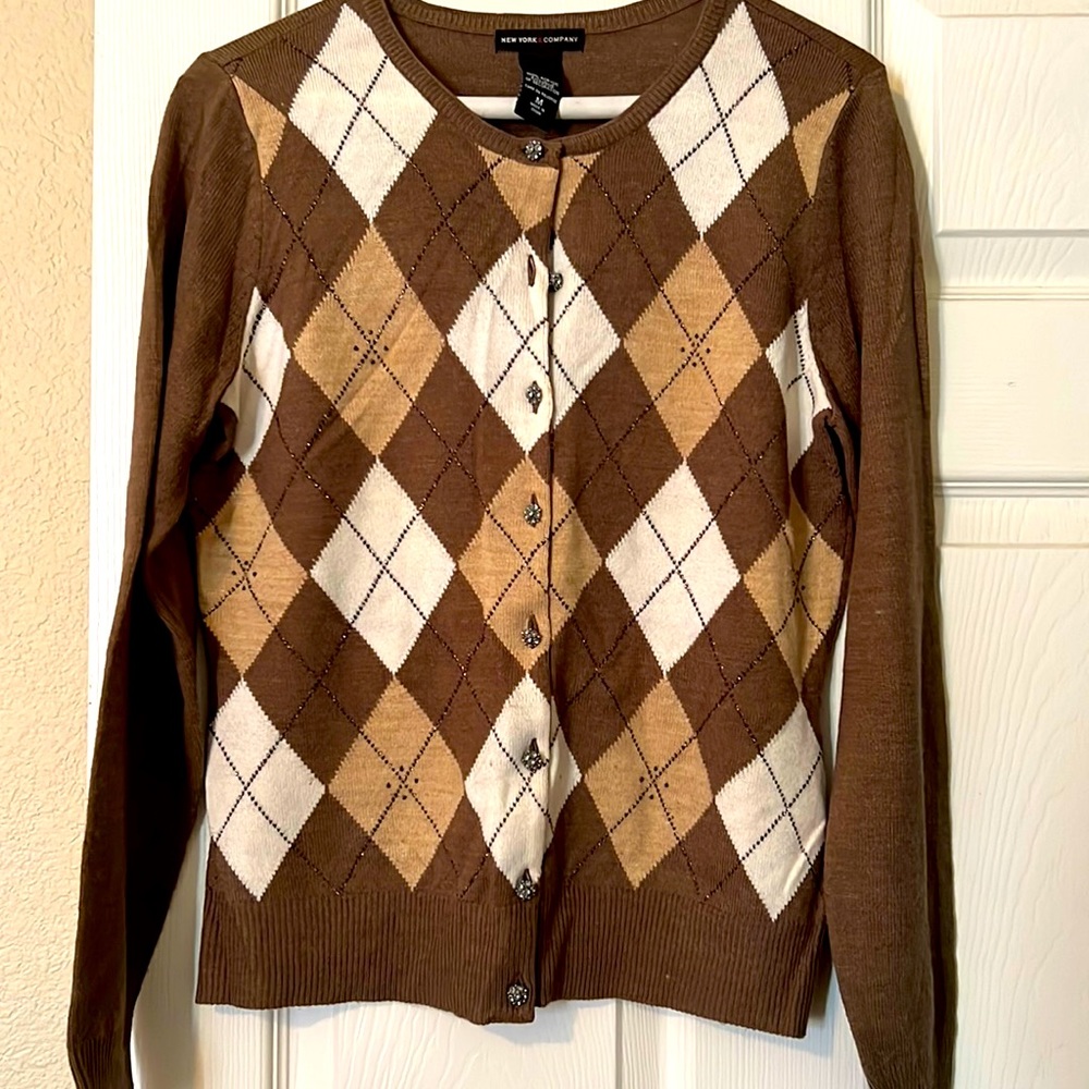 Nice cardigan button down with sequins for buttons